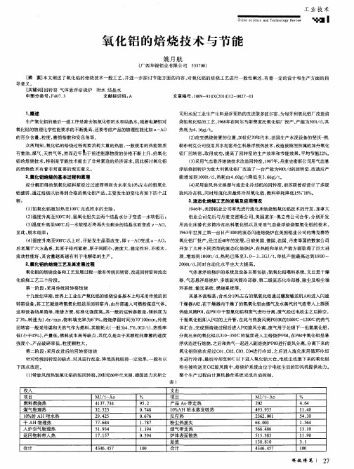 氧化铝的焙烧技术与节能