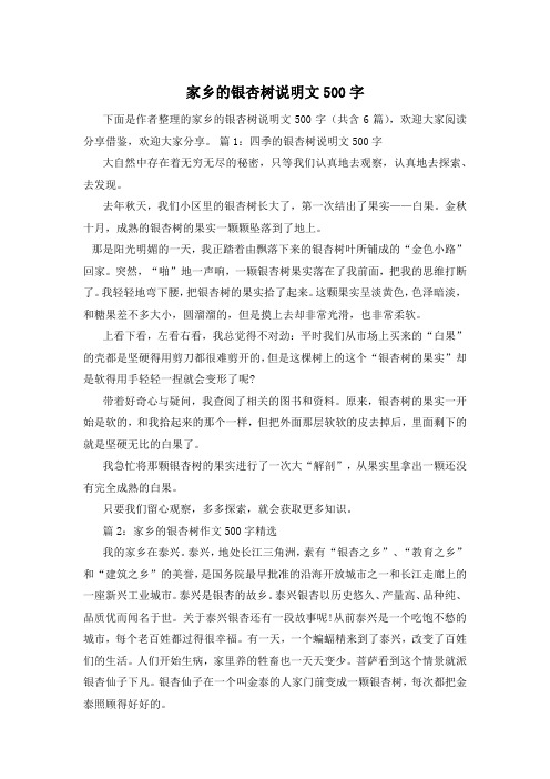 家乡的银杏树说明文500字