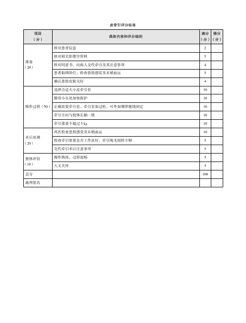 皮牵引评分标准