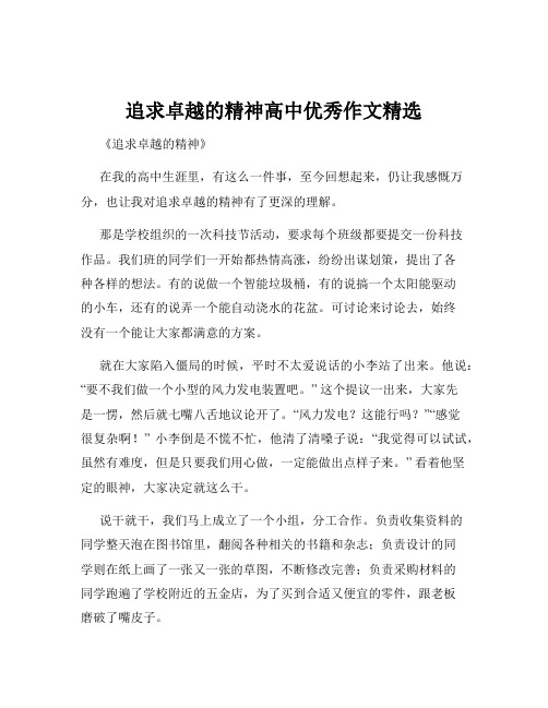 追求卓越的精神高中优秀作文精选