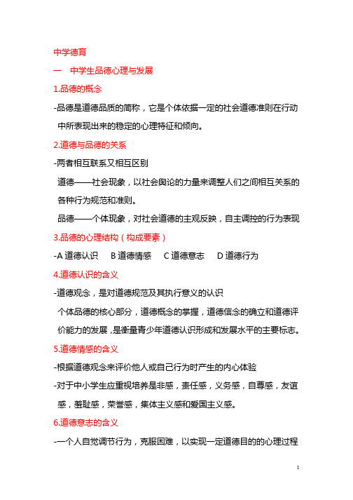 教育知识与能力之7中学德育【教师资格证】