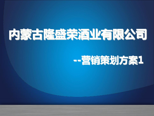 内蒙古隆盛荣酒业有限公司营销方案