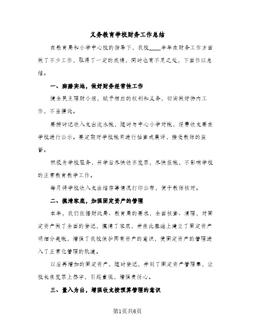 义务教育学校财务工作总结（2篇）