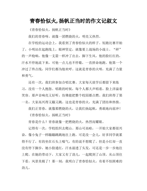 青春恰似火,扬帆正当时的作文记叙文