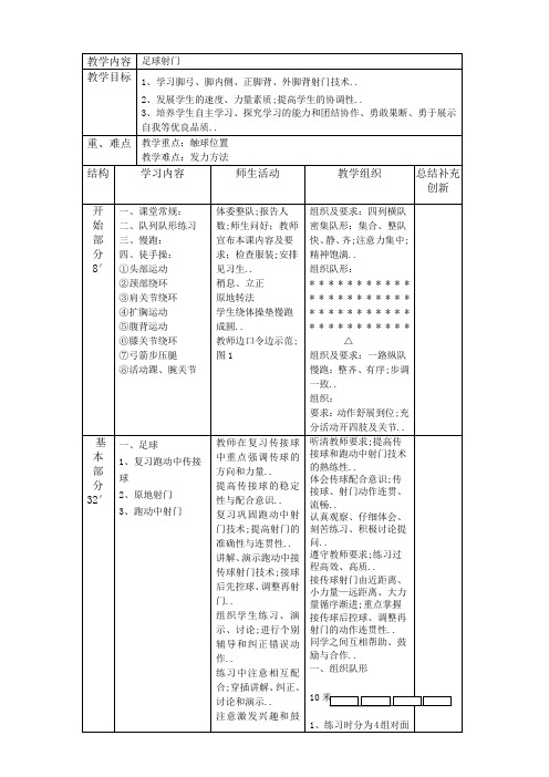 足球射门教案