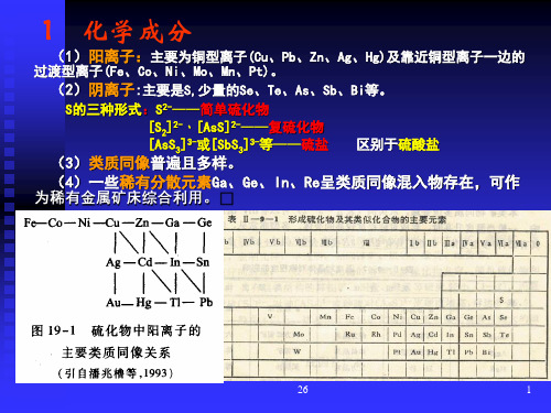 硫化物及其类似化合物大类