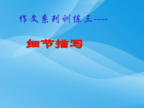 作文系列训练----细节描写语文课件PPT