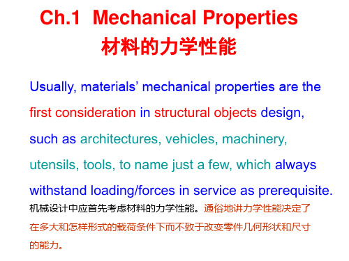 材料性能 Ch1_Uniaxial Mechanical Properties讲解