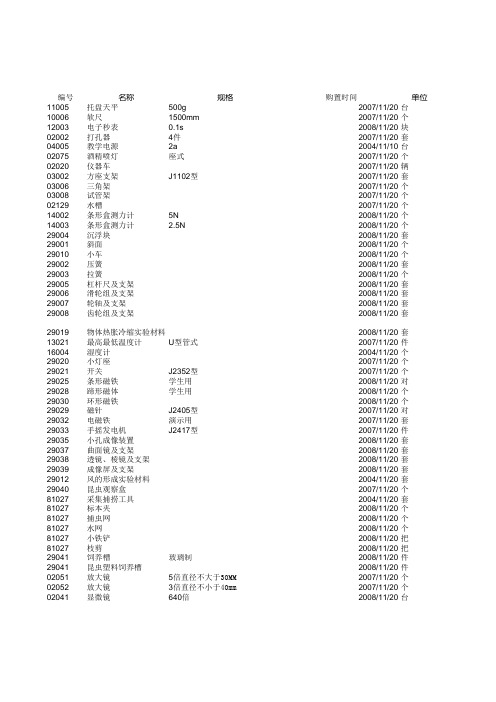 导入仪器设备模板