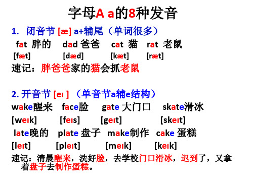 5个元音字母的多种发音