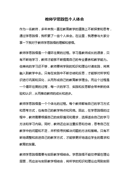 教师学思践悟个人体会