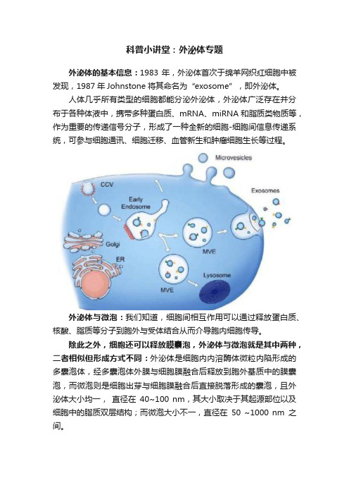 科普小讲堂：外泌体专题