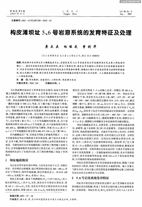 构皮滩坝址5、6号岩溶系统的发育特征及处理