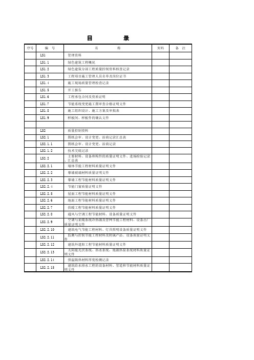 江苏省绿色建筑资料目录(参考)