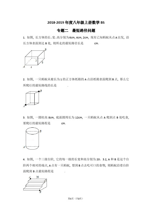 (完整word版)专题二-勾股定理-最短路径问题