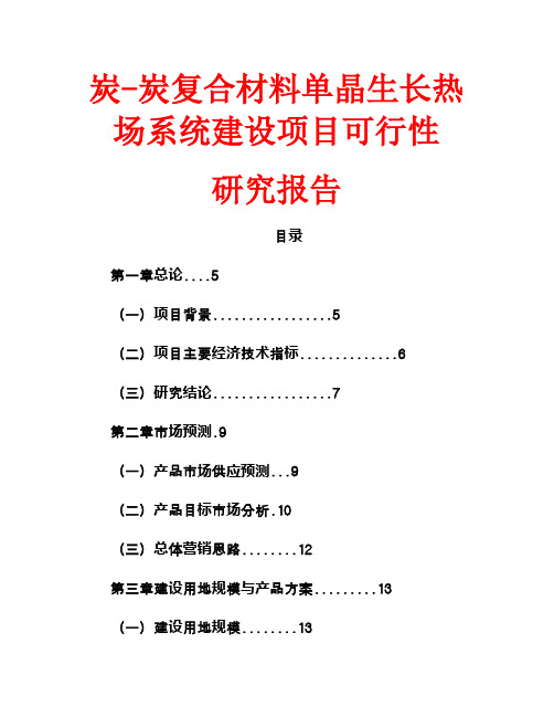 炭-炭复合材料单晶生长热场系统建设项目可行性研究报告