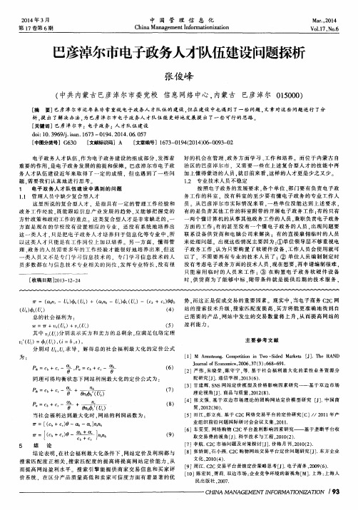 巴彦淖尔市电子政务人才队伍建设问题探析