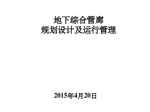 综合管廊总体规划及关键技术