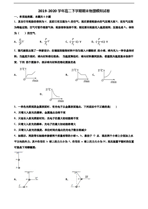 云南省昭通市2020年新高考高二物理下学期期末学业水平测试试题