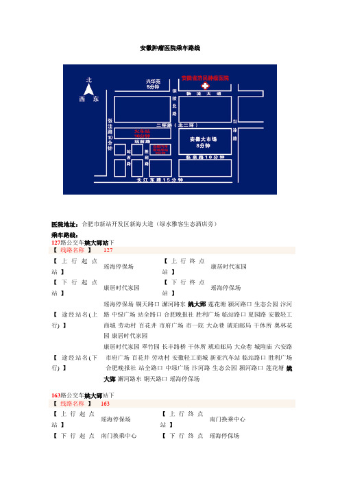 安徽肿瘤医院乘车路线