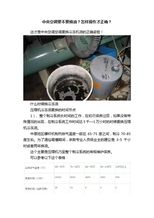 中央空调要不要换油？怎样操作才正确？