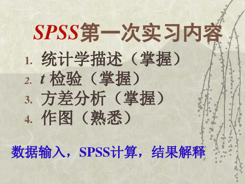 最新SPSS第一次实习内容