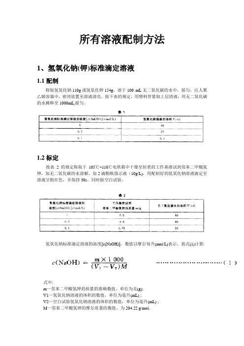 溶液配制