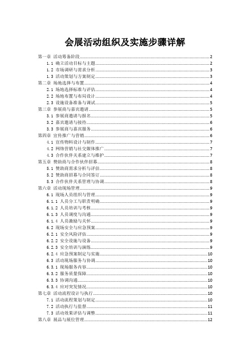 会展活动组织及实施步骤详解