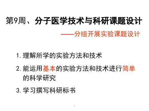 分子医学技能实验课件：分子医学技术与科研课题设计