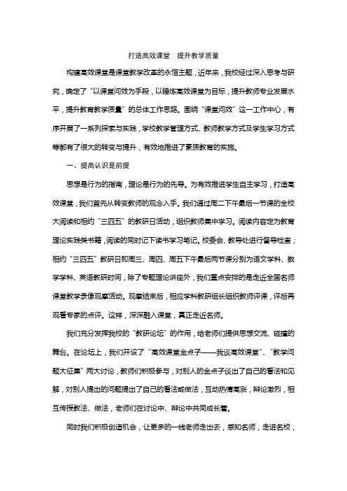 打造高效课堂  提升教学质量1