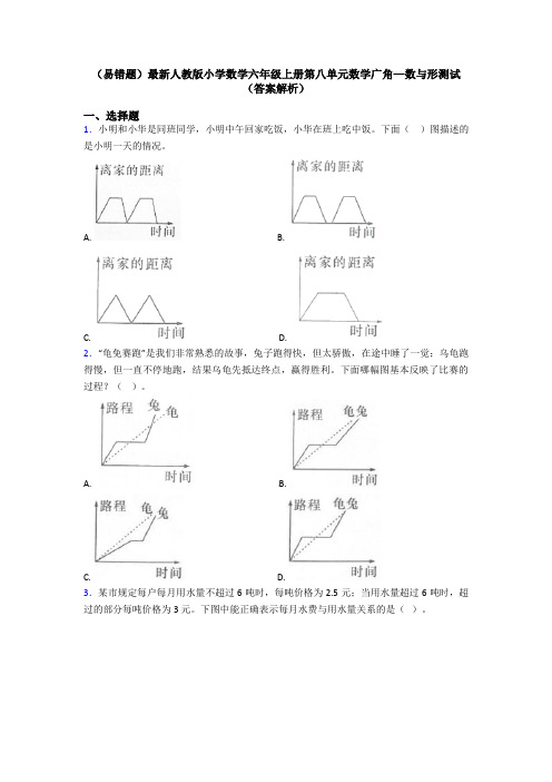 (易错题)最新人教版小学数学六年级上册第八单元数学广角—数与形测试(答案解析)