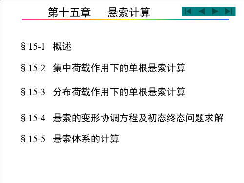 结构力学——第15章悬索结构在集中荷载及分布荷载作用下的计算