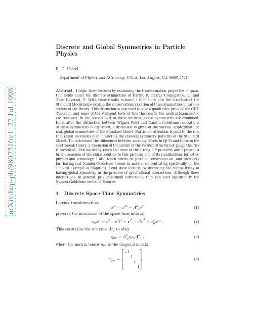 Discrete and Global Symmetries in Particle Physics