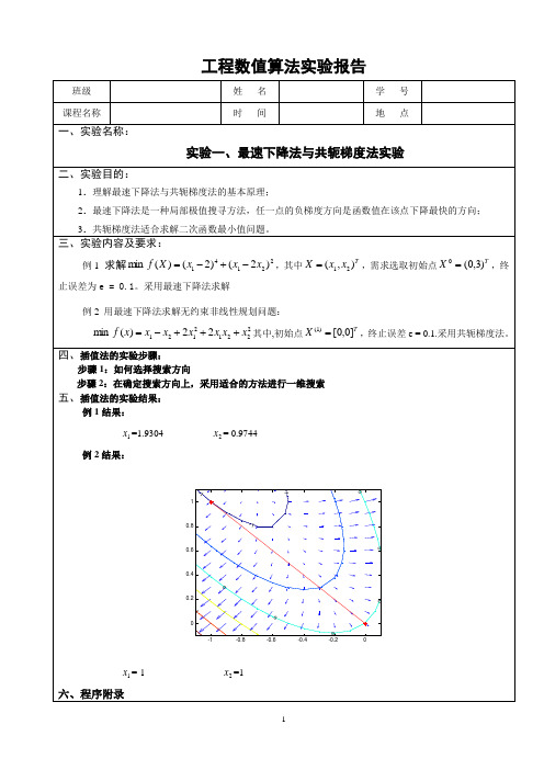 最速下降法与共轭梯度法实验