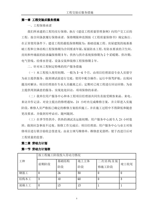 工程交验后服务措施