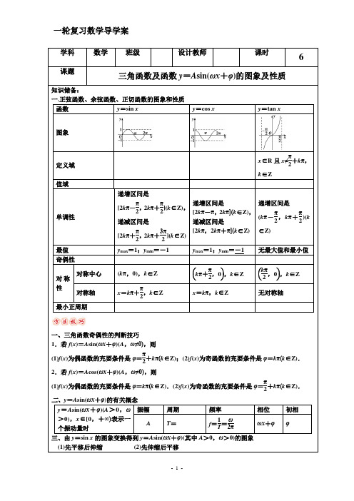 三角函数图像与性质