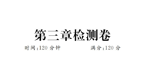 人教版数学八年级上册：第三章检测卷  复习题课件