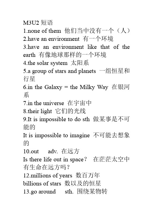 八年级下M3U2短语