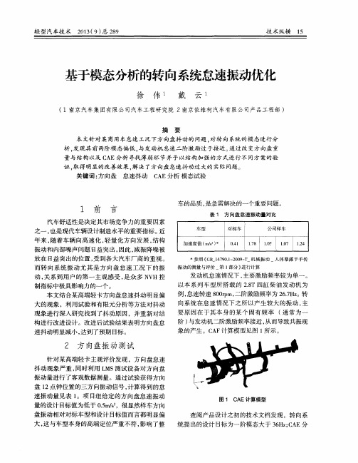 基于模态分析的转向系统怠速振动优化