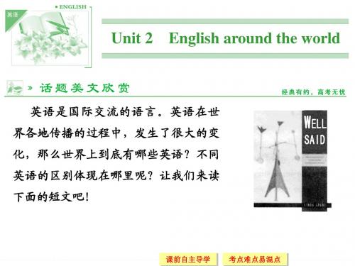 人教版高中英语ppt配套课件：必修1 unit 2 English around the world