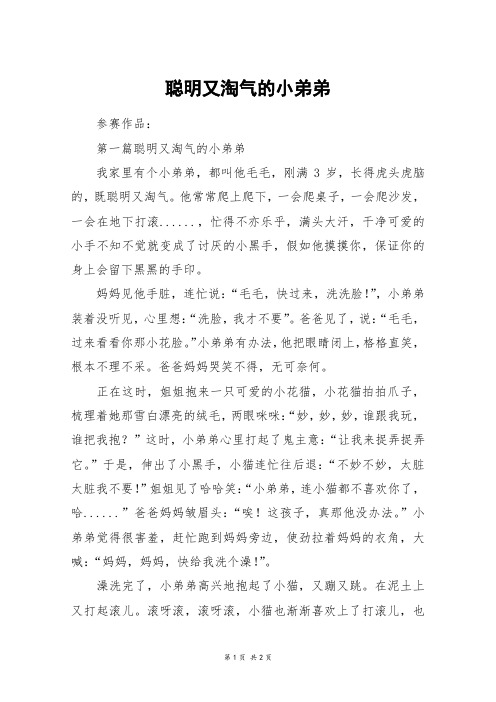 聪明又淘气的小弟弟_六年级作文