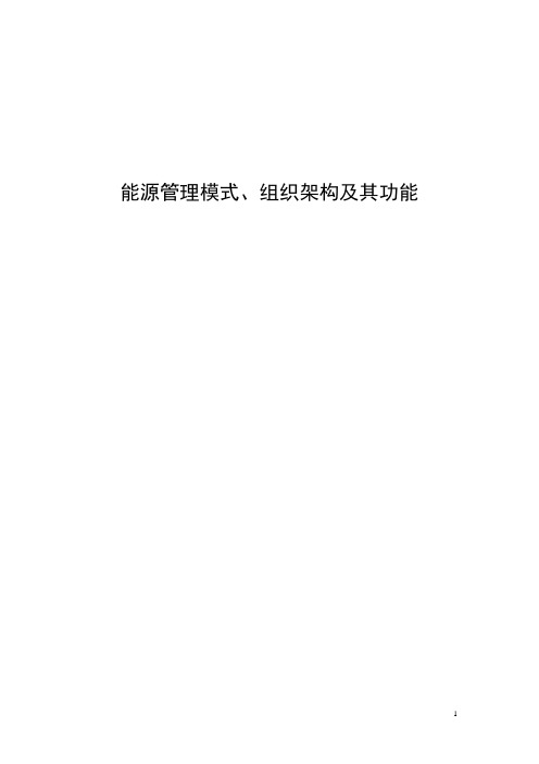 能源管理模式、组织结构