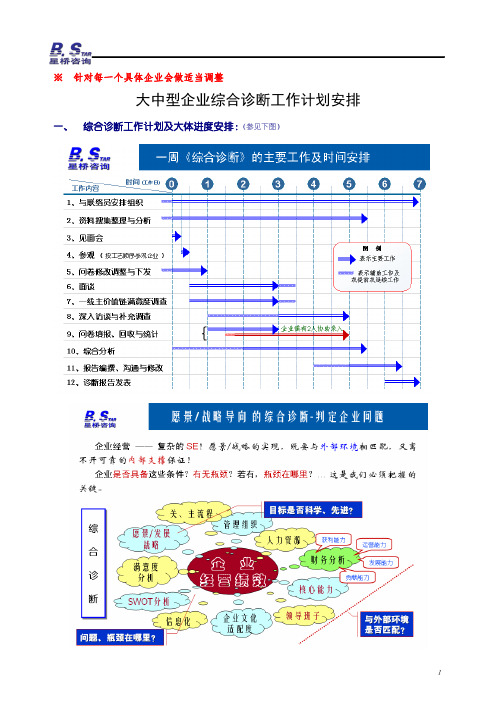 综合诊断主要工作内容安排