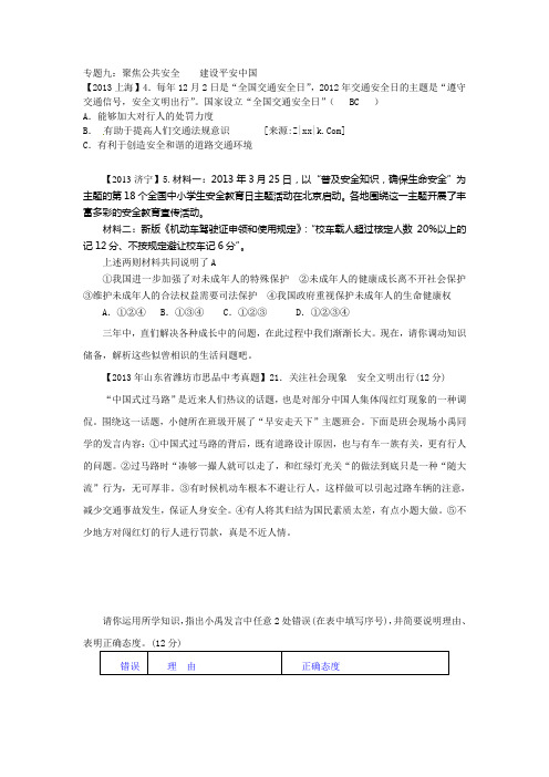 专题九 平安中国
