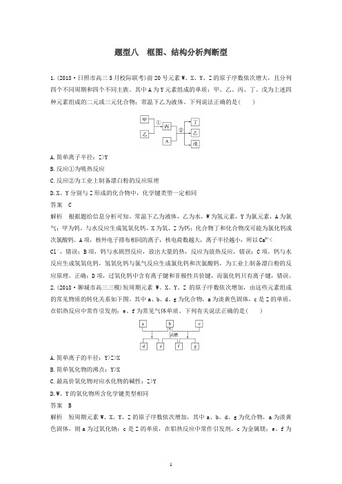 全国通用版2019高考化学总复习优编增分练：选择题热点题型特训题型八框图结构分析判断型