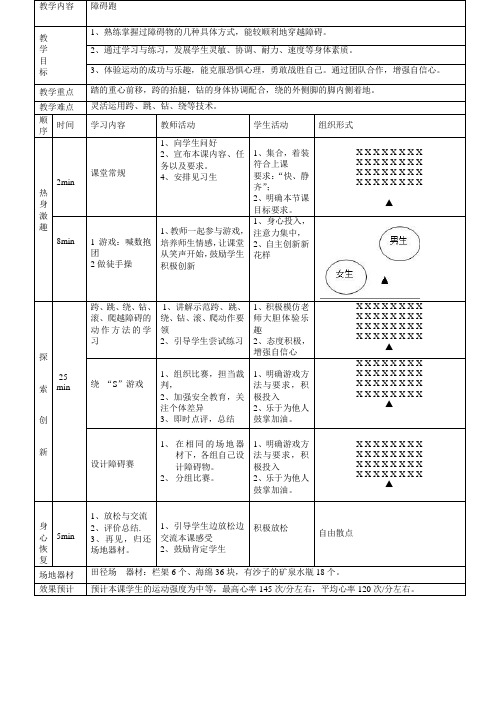 体育观摩课教案