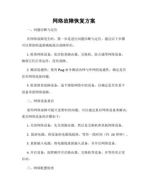 网络故障恢复方案