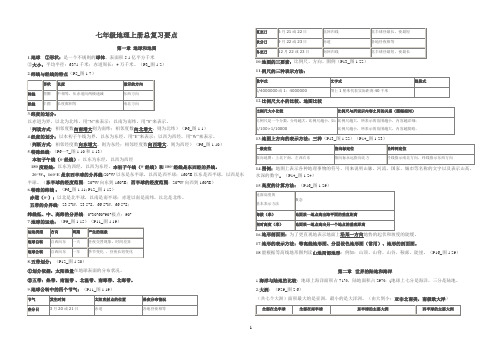 七年级地理上册总复习要点