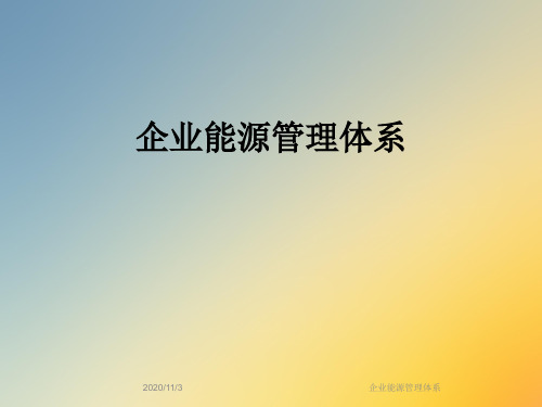 企业能源管理体系