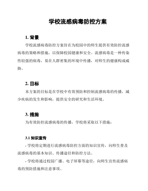 学校流感病毒防控方案